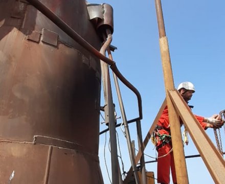 H=120m-lik Məşəl Qurğusunun Əsaslı Təmiri Zamanı Görülən İşlərin Ardıcıllığı