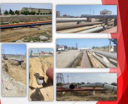 Qumyataq Nasos Stansiyası ilə Heydər Əliyev adına NEZ arasu su kəmərinin tikintisi.