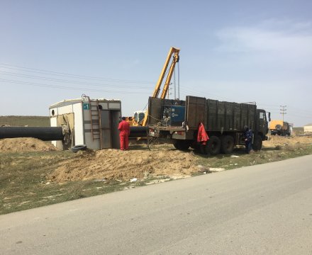 Qumyataq Nasos Stansiyası ilə Heydər Əliyev adına NEZ arasu su kəmərinin tikintisi.